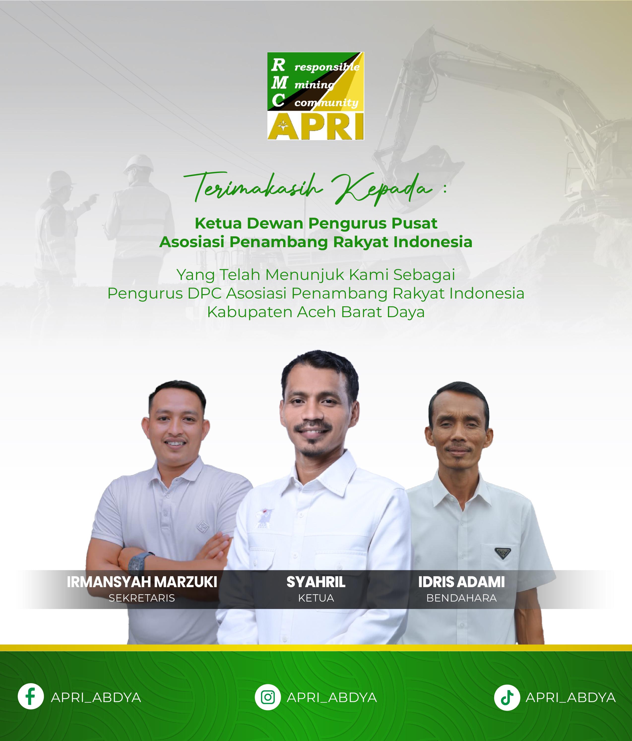 APRI Hadir di Aceh Barat Daya, Penambang Rakyat Punya Wadah Resmi