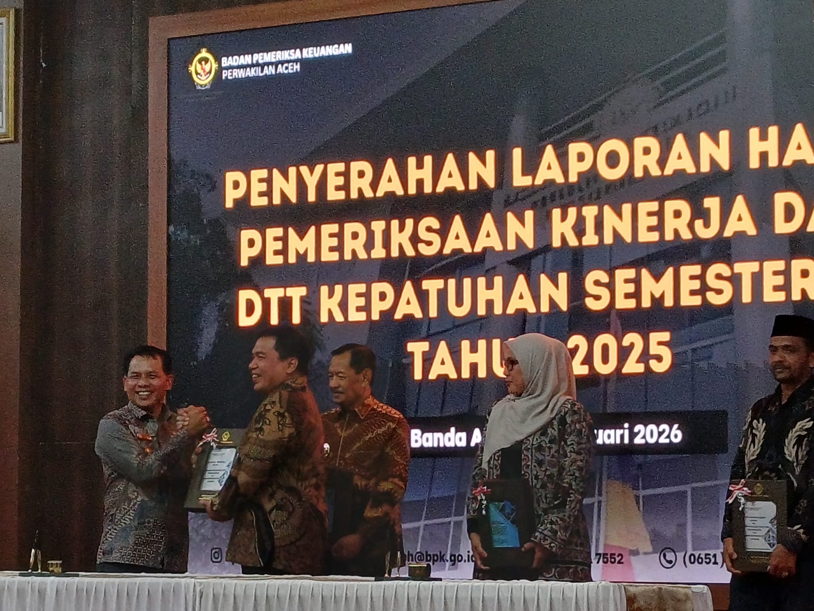 Plt Bupati Aceh Selatan Hadiri Penyerahan LHP BPK Semester II 2025 di Banda Aceh