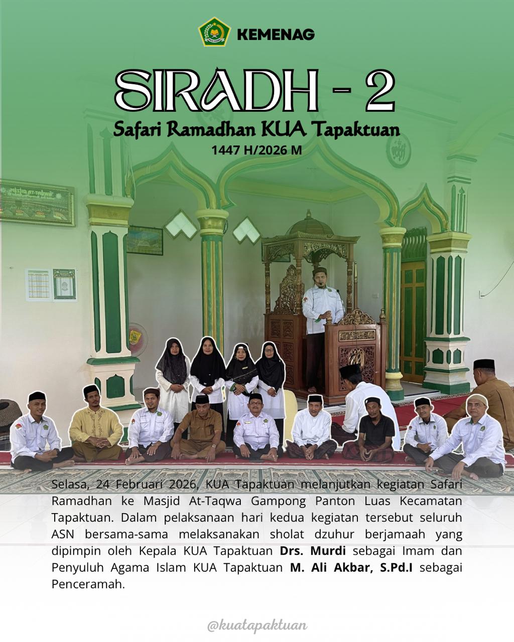 SIRADH: Menyemai Spirit Ramadhan dari Masjid ke Masyarakat "Ramadhan sebagai Momentum Penguatan Umat"
