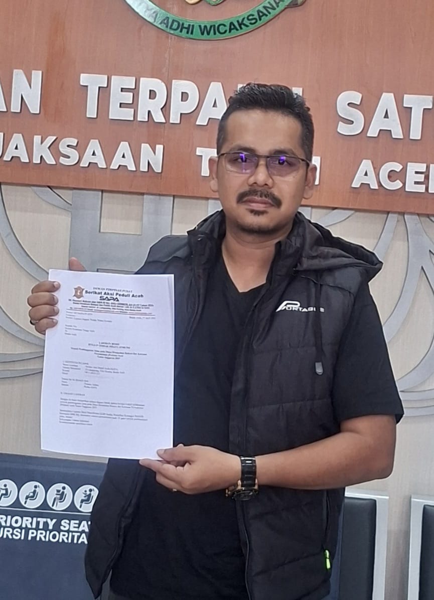 SAPA Resmi Laporkan Dugaan Penyimpangan Proyek Pembagunan Jalan di Perkim Aceh Ke Kajati