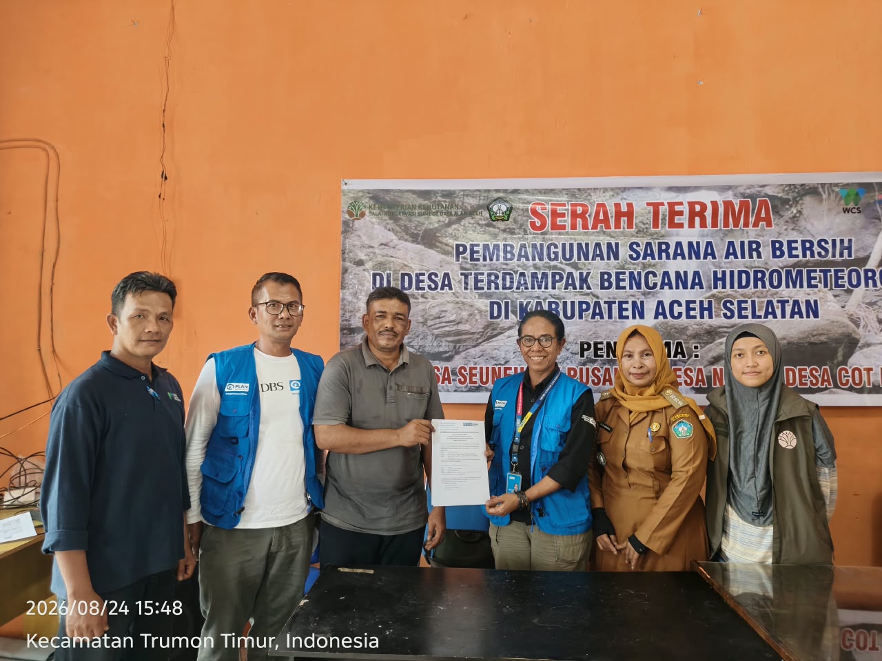 Serah Terima Sarana Air Bersih untuk Mendukung Pemulihan Masyarakat Terdampak Banjir di Aceh Selatan