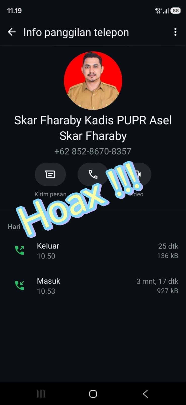 Catut Nama, Plt Kepala Dinas PUPR Aceh Selatan Skar Fharaby Ingatkan Warga Waspadai Modus Penipuan